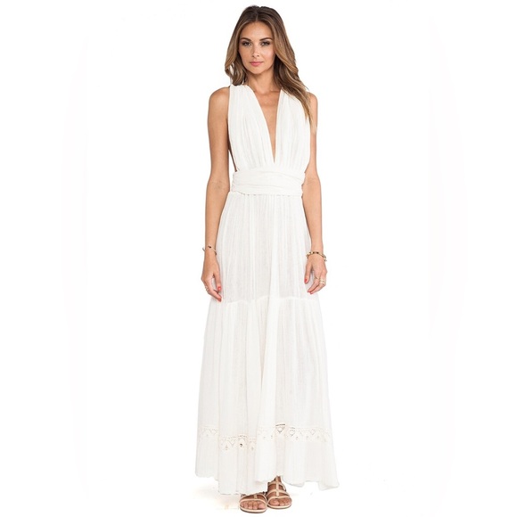 Jen’s pirate booty trailing jade boho maxi cotton gown dress size large - Picture 2 of 9